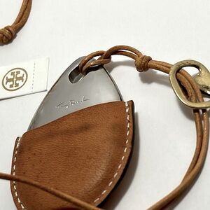 TORY BURCH Leather Pendant Necklace